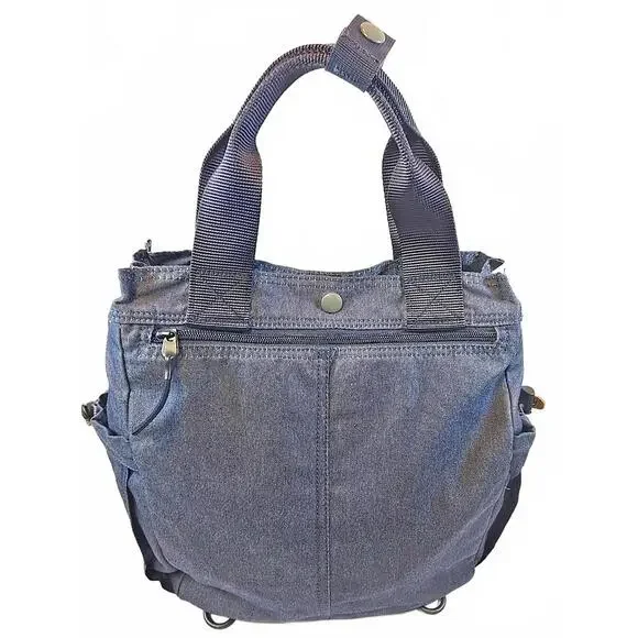 UNITED by BLUE Westward Collection Denim Canvas Medium Backpack Bag Sustainable - Picture 3 of 8